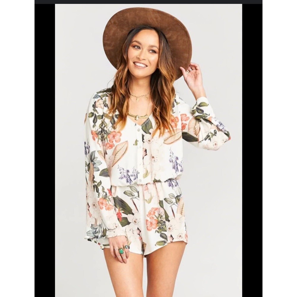 Show Me Your Mumu Red Rocks Romper‎ XS Enchanted Florist Long Sleeve
